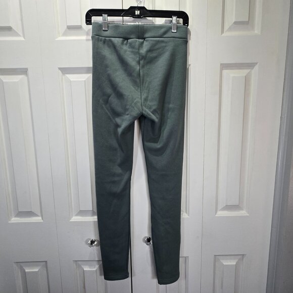 New Sage Green Fleece Lined Leggings – Size 36-46 - Picture 2 of 5